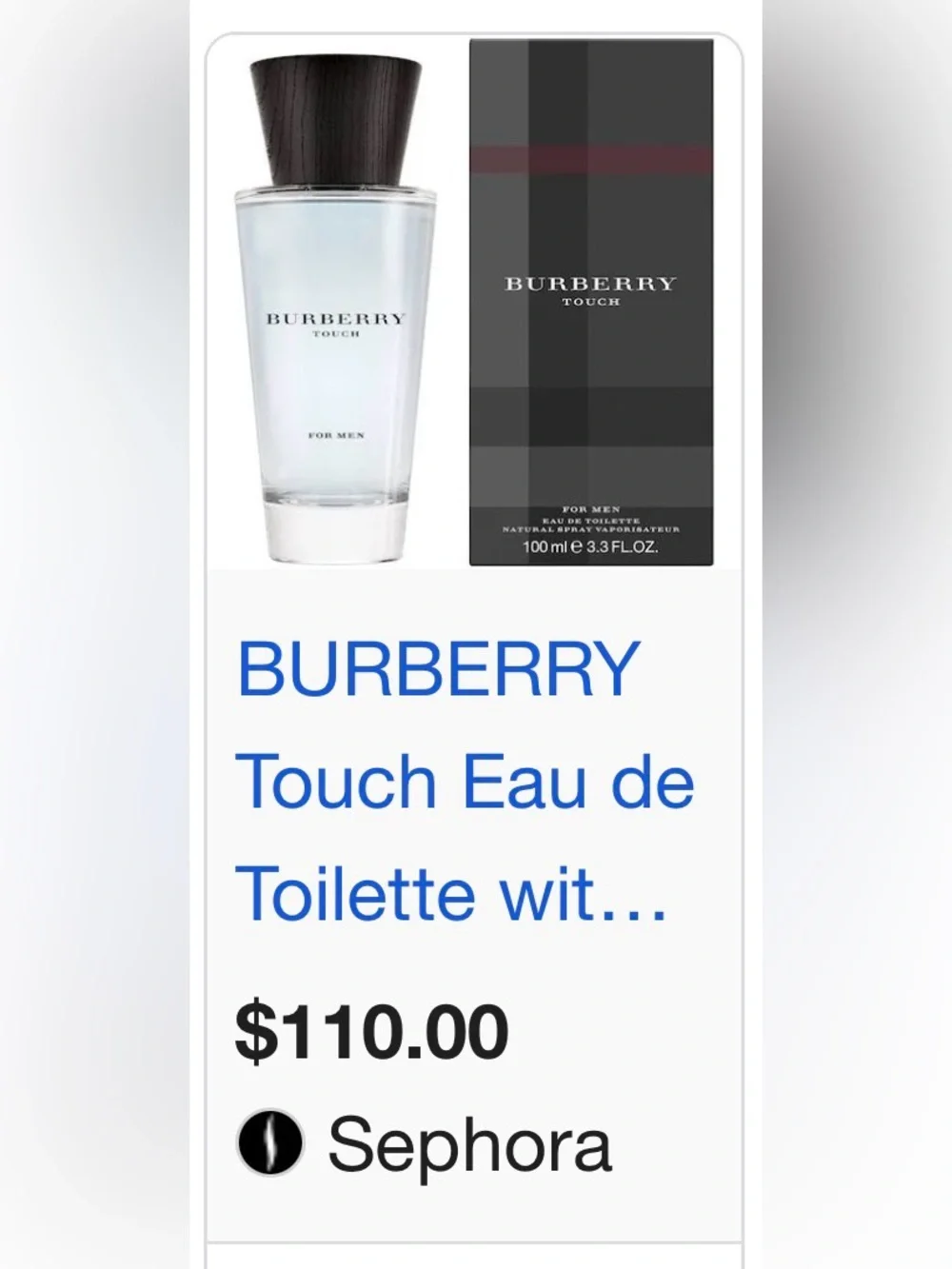 Burberry Touch For Men • 100ml/3.3oz • New in Box